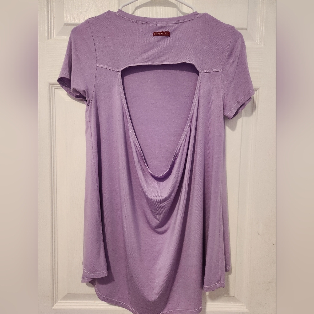 Hard‎ Tail Shirt Purple Cutout Slouch T Shirt Size XS